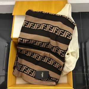 Fendi Brown and Black FF Jacquard Scarf [New In Box]